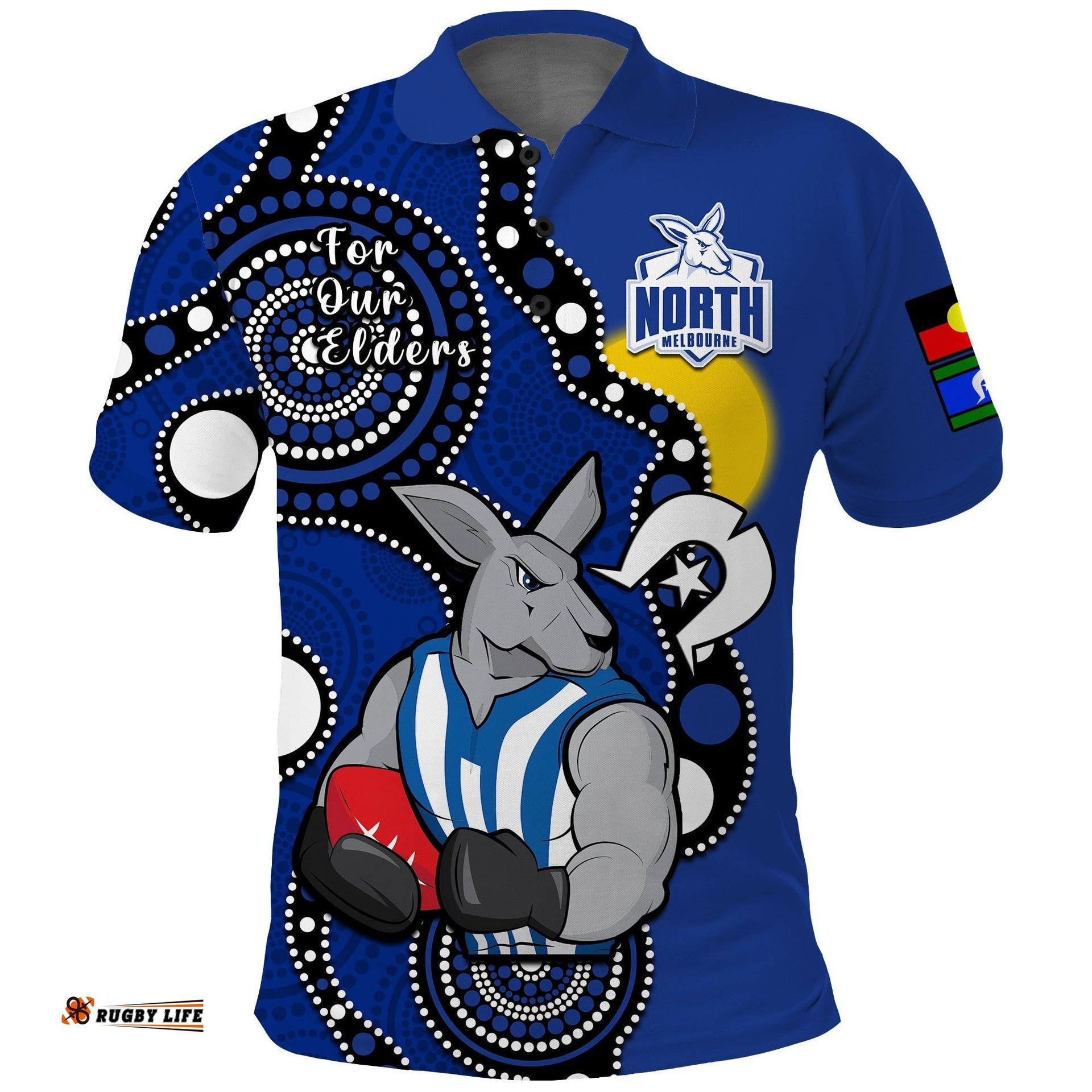 North Melbourne Football NAIDOC 2023 Polo Shirt Roos For Our Elders Indigenous Amazing Aussie