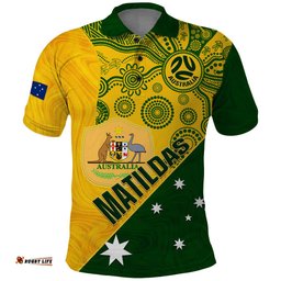 Matildas Soccer Polo Shirt Australian Indigenous National Color