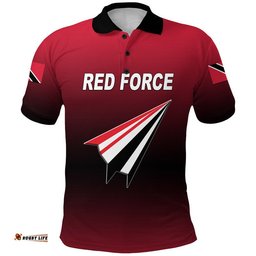 Custom Personalised Trinidad And Tobago Cricket Red Force Polo Shirt Original Style Amazing Aussie