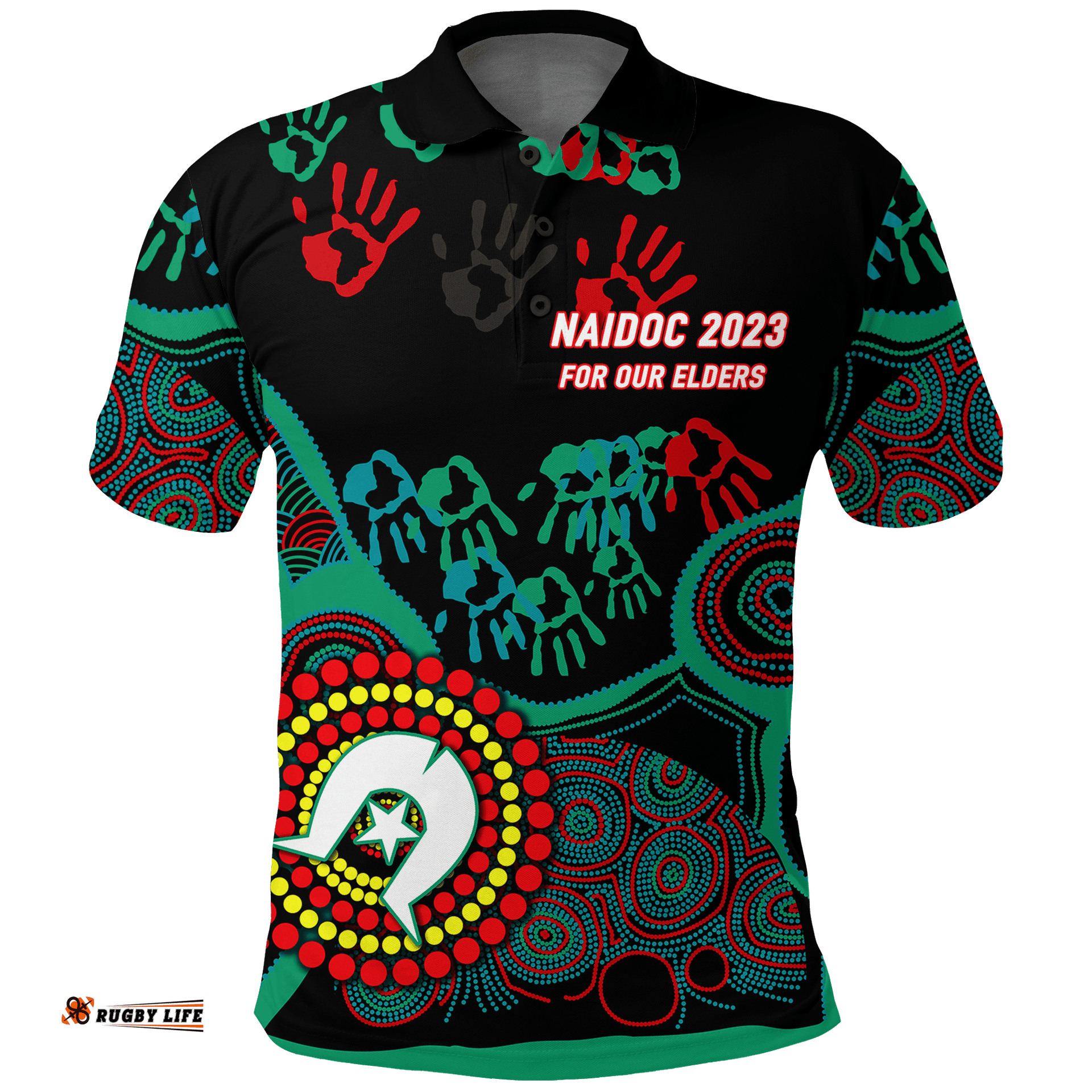 Custom Personalised NAIDOC Week 2023 Aboriginal Art For Our Elders Polo Shirt