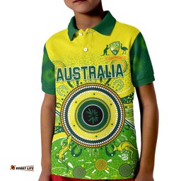 Custom Text and Number Australia Cricket Polo Shirt Aboriginal National Color Champion Amazing Aussie