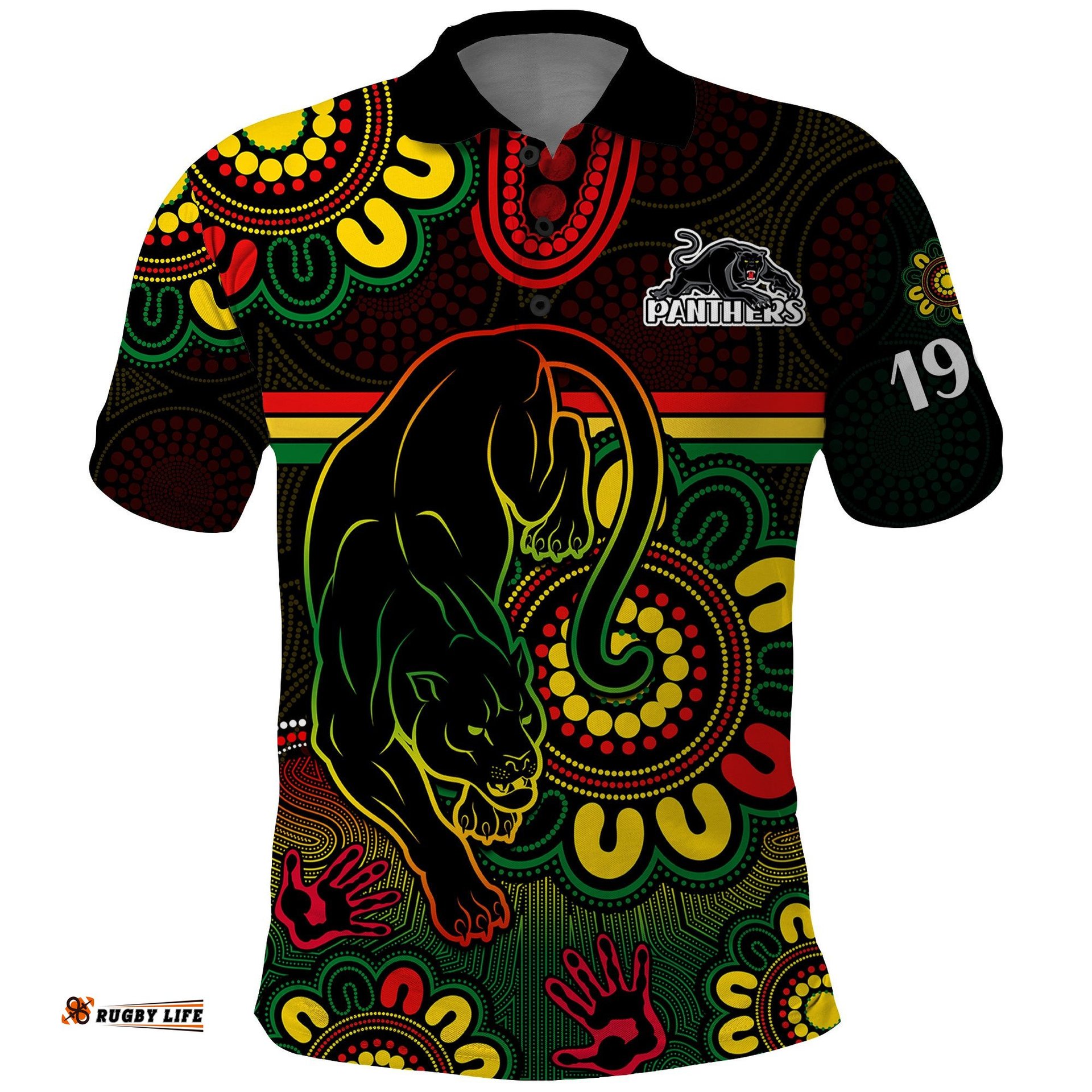 Custom Personalised NRL Penrith Panthers Rugby Polo Shirt Panthers 1966 Aboriginal  Amazing Aussie