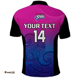 Custom Text And Number Aotearoa Netball Polo Shirt Southern Steel 2023 ANZ Premiership Amazing Aussie