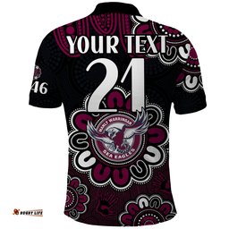 Custom Personalised NRL Manly Warringah Sea Eagles Rugby 1946 Aboriginal Polo Shirt Amazing Aussie
