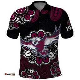 Custom Personalised NRL Manly Warringah Sea Eagles Rugby 1946 Aboriginal Polo Shirt Amazing Aussie