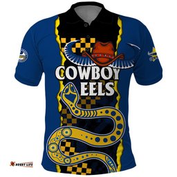 Custom Text And Number NRL Combine Cowboys and Parra Eels Polo Shirt Sporty Style