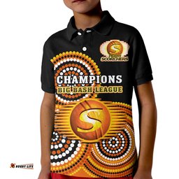 Custom Text And Number Perth Scorchers Cricket Polo Shirt Champions BBL12 Proud Indigenous Art Amazing Aussie