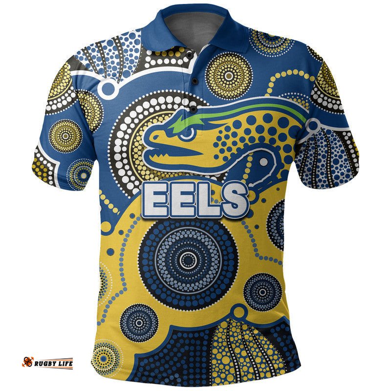 Custom Personalised And Number Eels Rugby Polo Shirt Aboriginal Amazing Aussie