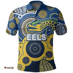 Custom Personalised And Number Eels Rugby Polo Shirt Aboriginal Amazing Aussie
