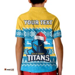 Custom Personalised Titans Rugby Polo Shirt Indigenous Merry Christmas Amazing Aussie