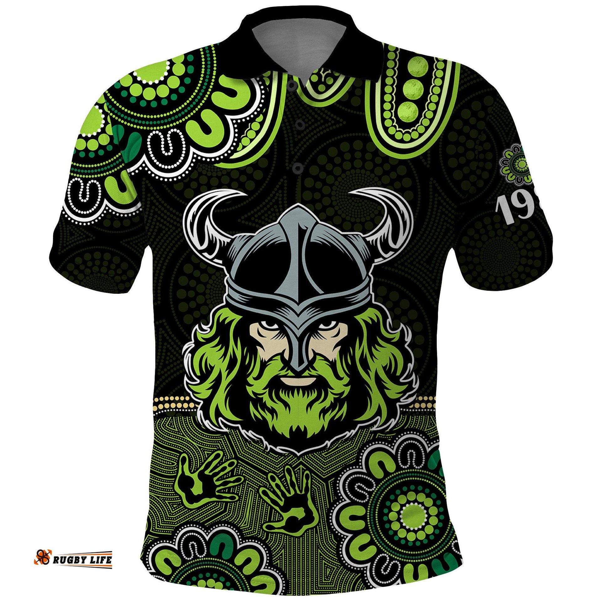 Custom Personalised NRL Canberra Raiders Rugby 1981 Aboriginal Polo Shirt Amazing Aussie