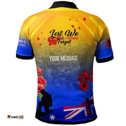 Cowboys Rugby Polo Shirt - Custom Cowboys Remembrance Day Lest We Forget Poppies Polo Shirt Amazing Aussie