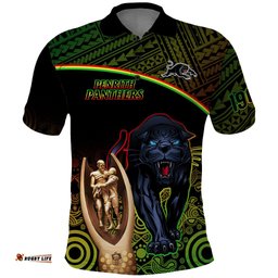 Custom Panthers Rugby Polo Shirt Go Premiers Back To Back Polynesian Indigenous Art