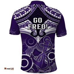 Dockers Football Polo Shirt Fremantle Aboriginal Mix Polynesian Pattern - Tee Aussie