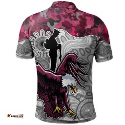 Australia Sydney's Northern Beaches Polo Shirt - Aboriginal Inspired Anzac Eagle Polo Shirt Amazing Aussie