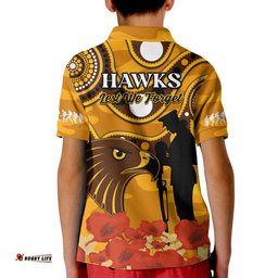 Hawks Football ANZAC 2023 Polo Shirt Indigenous Mix Poppy Camouflage Amazing Aussie