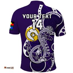 Custom Text And Number Fremantle Football NAIDOC 2023 Polo Shirt Dockers For Our Elders Indigenous Art Amazing Aussie