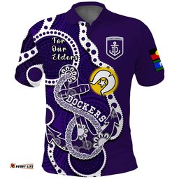 Custom Text And Number Fremantle Football NAIDOC 2023 Polo Shirt Dockers For Our Elders Indigenous Art Amazing Aussie