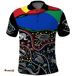 Custom Text and Number NAIDOC Week Polo Shirt National Aborigines And Torres Strait Islander Animals Aboriginal Art Amazing Aussie