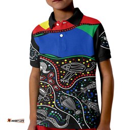 Custom Text and Number NAIDOC Week Polo Shirt National Aborigines And Torres Strait Islander Animals Aboriginal Art Amazing Aussie