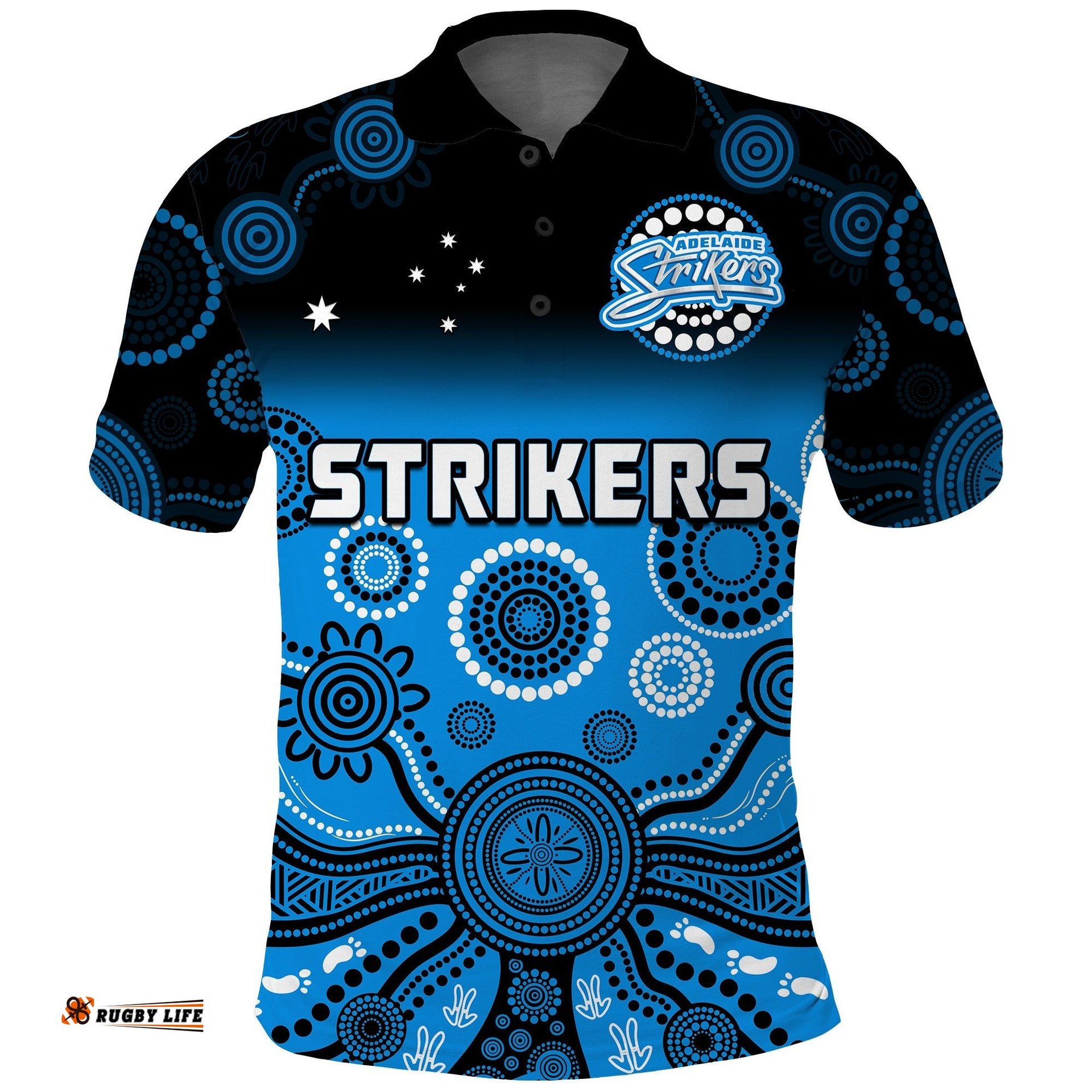 Adelaide Strikers Polo Shirt Gradient Aboriginal Dot Painting Amazing Aussie