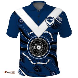Melbourne Victory Football Polo Shirt Indigenous Style Amazing Aussie