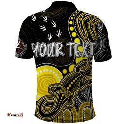 Personalised NAIDOC Week 2023 AFL Tigers Polo Shirt Aboriginal Dot Art Lizard Mix Boomerang