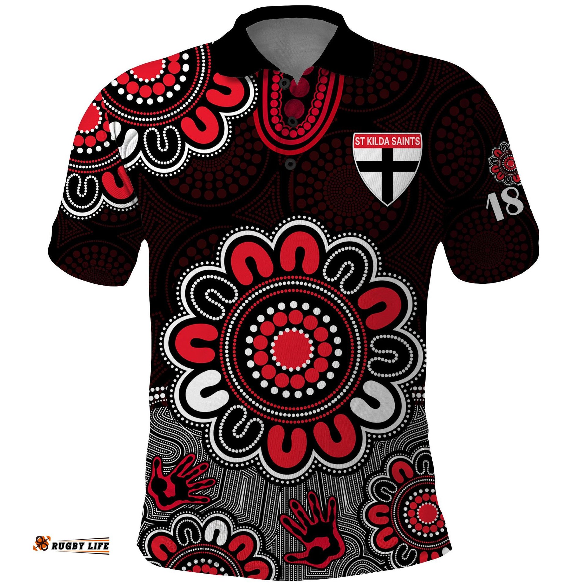 AFL St Kilda Saints 1873 Aboriginal Polo Shirt Amazing Aussie
