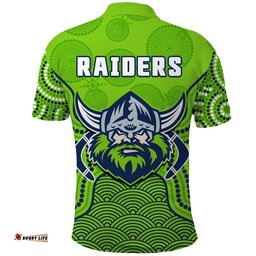 Raiders Rugby Polo Shirt The Green Machine Indigenous Artsy Amazing Aussie