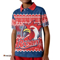 Custom Personalised Sydney Aboriginal Roosters Christmas Vibe Polo Shirt Amazing Aussie