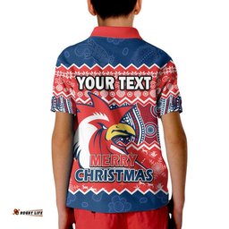 Custom Personalised Sydney Aboriginal Roosters Christmas Vibe Polo Shirt Amazing Aussie