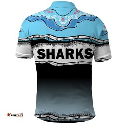 Custom Text And Number Cronulla-Sutherland Sharks Rugby Polo Shirt Simple Style