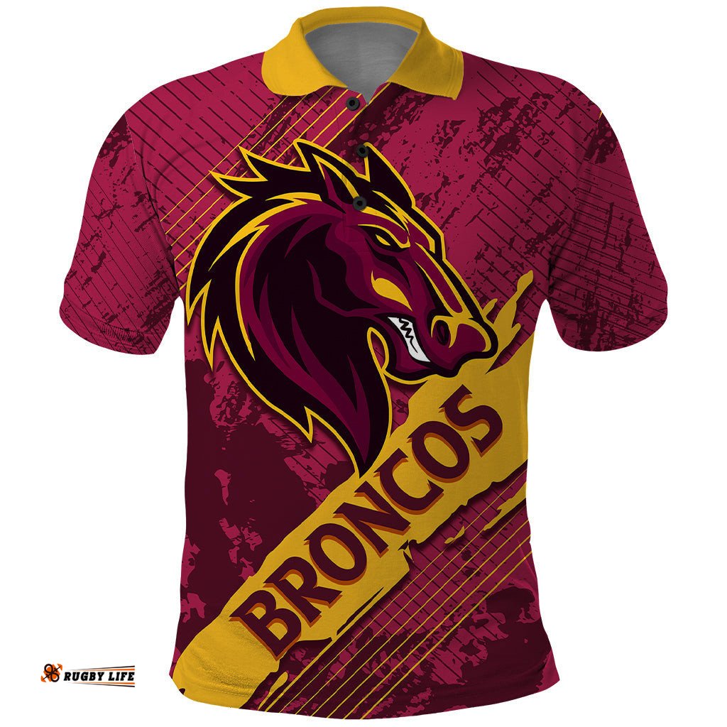 Custom Brisbane Broncos Polo Shirt NRL Angry Broncos