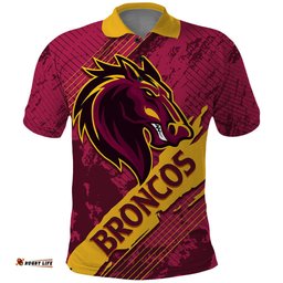 Custom Brisbane Broncos Polo Shirt NRL Angry Broncos