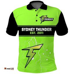 Sydney Thunder Cricket Polo Shirt Est 2011 Sporty Amazing Aussie
