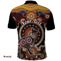 Personalised Australian Astrology Polo Shirt Aboriginal Kangaroo Zodiac Sign