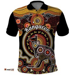 Personalised Australian Astrology Polo Shirt Aboriginal Kangaroo Zodiac Sign