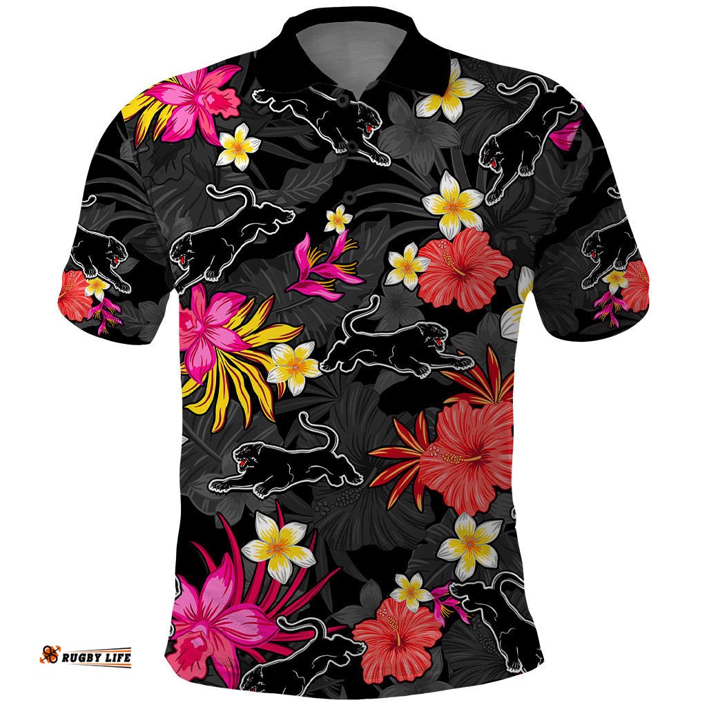 Panthers Rugby Polo Shirt Beautiful Floral Pattern Spring Summer Vibe