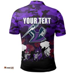 Custom Personalised NRL Anzac Day Polo Shirt Storm Army Style Amazing Aussie