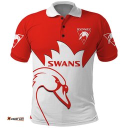 Sydney Swans Football Polo Shirt Go Swannies Sporty Style