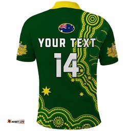 Custom Text And Number Australia Rugby Polo Shirt The Kangaroos Champions Pacific Indigenous Amazing Aussie