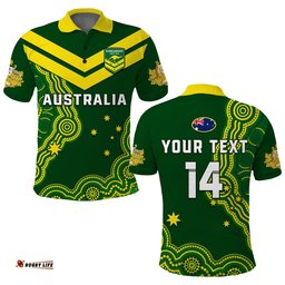 Custom Text And Number Australia Rugby Polo Shirt The Kangaroos Champions Pacific Indigenous Amazing Aussie