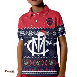 Custom Personalised Melbourne Football Polo Shirt Demons Indigenous Merry Christmas Amazing Aussie