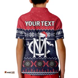 Custom Personalised Melbourne Football Polo Shirt Demons Indigenous Merry Christmas Amazing Aussie