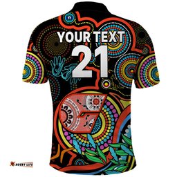 Custom Giants Football Aboriginal Art Polo Shirt NAIDOC Indigenous Tribal