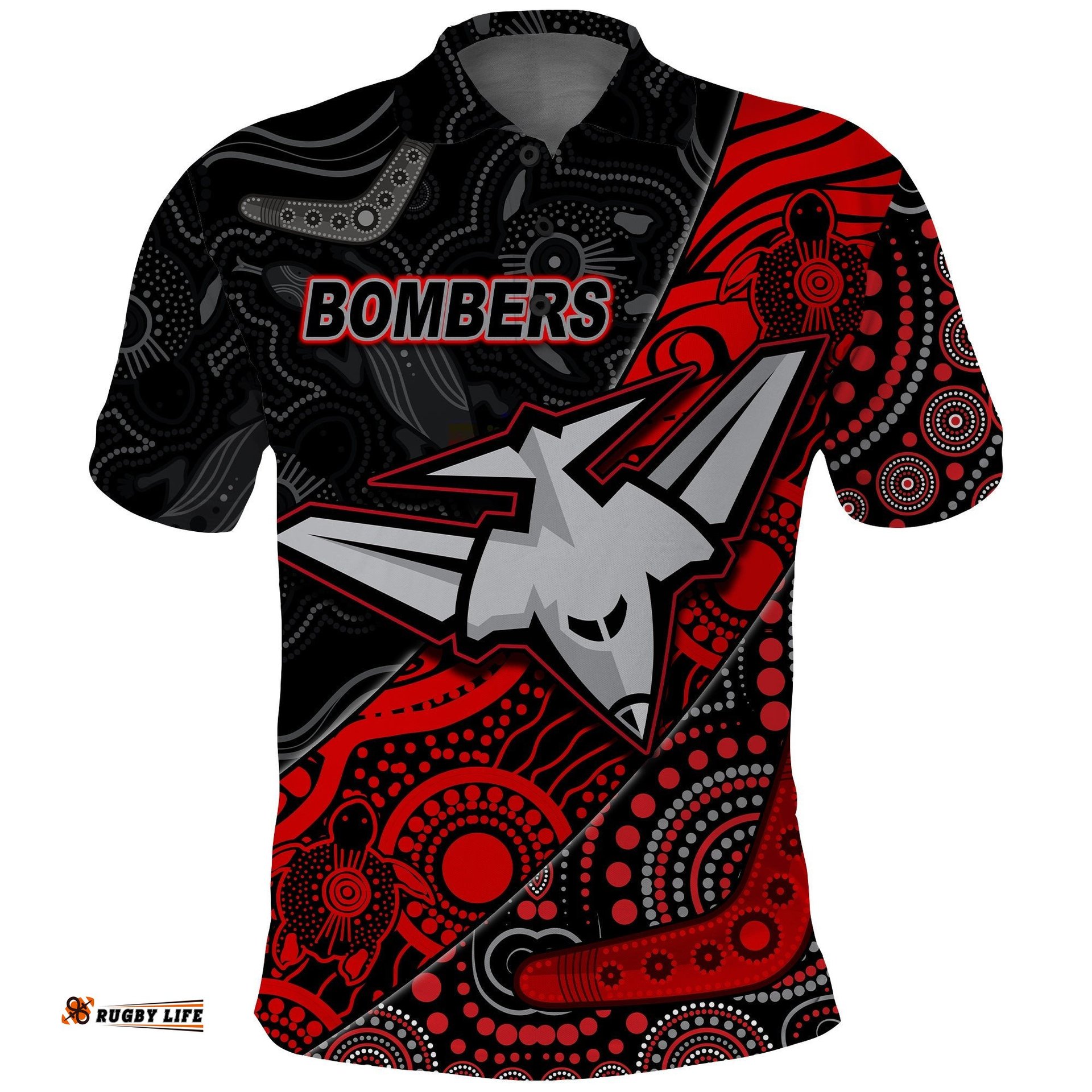 Bombers Football Polo Shirt Essendon Aboriginal Amazing Aussie