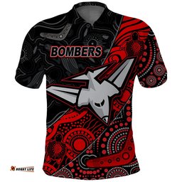 Bombers Football Polo Shirt Essendon Aboriginal Amazing Aussie