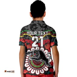 Custom Personalised Panthers Rugby ANZAC Polo Shirt Camouflage Poppy Amazing Aussie