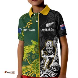Custom Personalised Australia Rugby Mix Aotearoa Rugby Polo Shirt Wallabies All Black Special Version Amazing Aussie