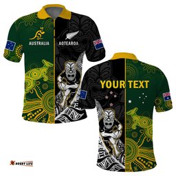 Custom Personalised Australia Rugby Mix Aotearoa Rugby Polo Shirt Wallabies All Black Special Version Amazing Aussie